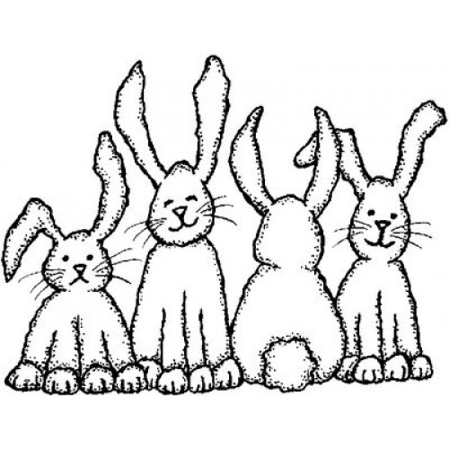 Силиконов печат Великденски зайчета - Rabbit Warren Clear Stamp 2x2